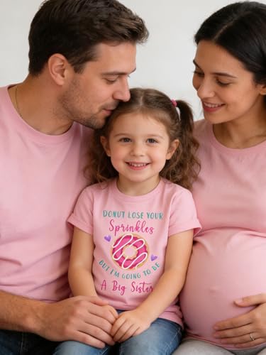 Image of Funnycokid Big Sister Shirts for Girls Pregnancy Announcement Toddler Promoted to T-Shirt 1-7 Years