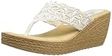 Sbicca Women's Porto Wedge Sandal, White, 7 B US