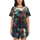 Polyvalent : adapté à une variété d'activités relaxantes, nos ensembles de pyjama pour femme sont un choix incontournable pour le confort et le style. Adorable chihuahua à fleurs