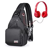 Geestock Convertible Crossbody Bag for Women Men Small Backpack, Lightweight Waterproof Sling Bag Cross Body Backpack for Travel, Hiking & Everyday Use (Black, Small)