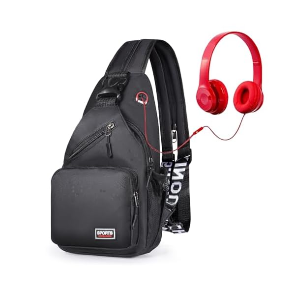 Geestock Crossbody Sling Bag Backpack for Men & Women, Convertible Shoulder Bag Waterproof Chest Bag for Daypack Travel Hiking (Black)