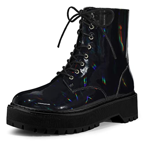 Bottines de combat lacets noir femme 42 bout rond pour look urbain