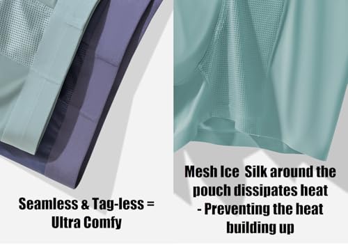 Ice Silk Mesh Mens Underwear - Seamless Trunks for Men - Breathable Boxer Briefs - Supersoft Moisture Wicking Trunks - 5-Pack3