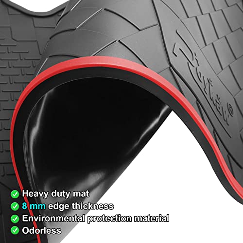 Roykaw Golf Cart Mat Full Coverage Floor Liner For Ezgo Txt (1994-Up), Express S4 (2012-2020), Workhorse/Valor Models, Enhance Non-Slip Designed And Easy To Clean - Black Trim/Red Trim #TOP4