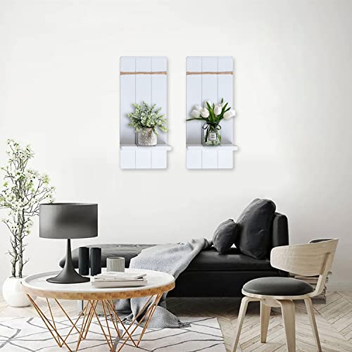 Hpc Decor Candle Sconces Wall Decor Set Of 2- Handmade Wall Sconce Candle Holder- White Wood Wall Home Decor- Modern Farmhouse Wall Decorations For Living Room, Bedroom, Bathroom, Dining Room #TOP2