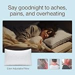 Coop Home Goods Eden Cool Adjustable Pillow Queen Size, Bed Pillow for Sleeping, Back, Stomach and Side Sleeper, Medium Soft Memory Foam Cooling Gel - CertiPUR-US/GREENGUARD Gold
