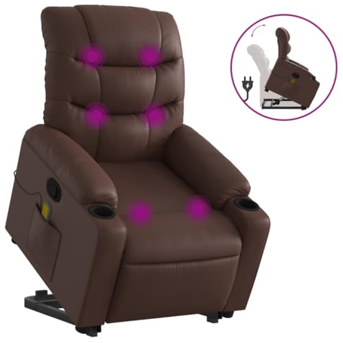 Gecheer Massagesessel Elektrisch mit Fußhocker, Vibrationsfunktion 6 Massagepunkte, Kunstleder, Relaxsessel Aufstehsessel für Wohnzimmer – Bild 3