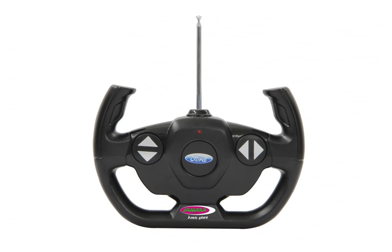Jamara 405159 – Ford GT 1:14 czarne matowe drzwi ręczne 40 MHz – samochód RC oficjalnie licencjonowany, ok. 1 godzina jazdy, 9 km/h, szczegółowe wnętrze, wysokiej jakości wykonanie, światło LED