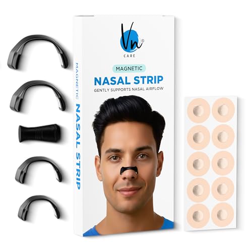 Image of Vn care Magnetic Universal Nasal Strips | Breathing Nasal Strip | Anti Snoring Nose Clip | Skin Safe Sleep Nasal Strips | Nasal Dilators For Breathing | Snore Stopper | Snoring Stopper For Men | Breathing Nasal Strip Starter Kit