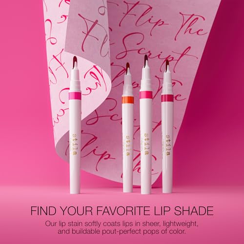 stila Calligraphy Lip Stain Long-Lasting Tint, Moisturizing, Transfer-Proof, Lightweight, Sheer Buildable Color, Fades to a Natural Wash of Color Marie, 22 Fl. Oz.