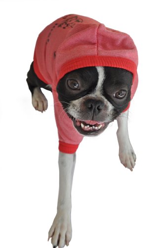 Ruff Ruff And Meow Dog Hoodie, Rub My Belly For Good Luck, Red, Extra-Small #TOP1