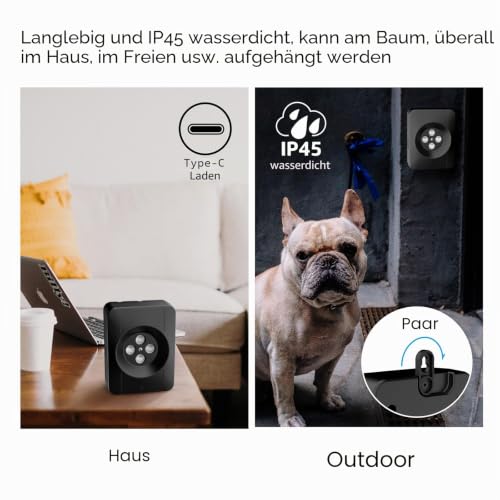 Bubbacare Antibell für Hunde, 3 Modi Automatisch Anti Bell Gerät mit 4 Ultraschallsendern, Audio & Ultraschall Hunde Bellen für Outdoor Indoor, Wiederaufladbares Anti-Bell-Mittel für Hunde