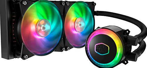 Cooler Master MasterLiquid ML240R RGB-CPU-Wasserkühler - ARGB-Sync, Premium Pumpen Design und zwei MF120R ARGB-Lüfter, Schwarz