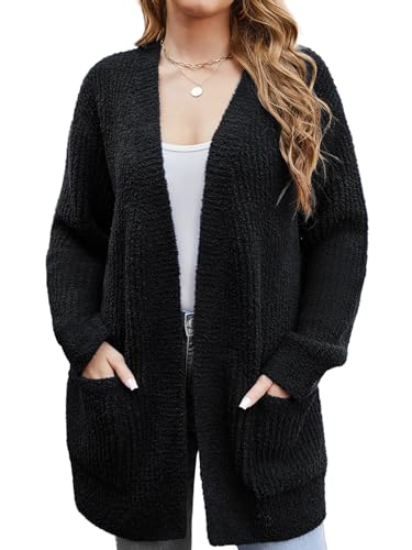 Image of Snuggle Sac Cardigan Sweaters for Women with Pocket Trendy Casual Long Sleeve Tops Open Front Fall Winter Coats
