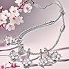 Feitery Cherry Blossom Dangle Charm Herz Anhänger Armband zum Muttertag #5