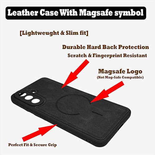 Image of SBMS Back Cover for Samsung Galaxy A57 5G | Ultra Slim Soft Rubberised Hard Case | Oil Feel Soft Leather Back | Mag-Safe Design (Mag-Safe Not Support) | Camera Protection Case for Sam A57 5G (Black)