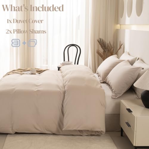 OAITE 100% Washed Cotton Duvet Cover Twin Size Soft Breathable Durable Bedding with Zipper Closure & 8 Corner Ties- 3 Pieces Plain Simple Duvet Cover Set,2 Pillow Shams,1 Duvet Cover(68"x90") by OAITE - Used condition - Image 5