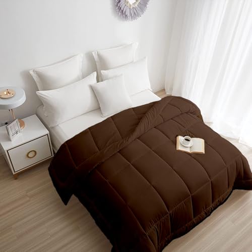 Image of Razzai Restful Sleep Microfiber Summer Season Ac Comforter 110 GSM (92 inch x 106 inch Inches /233cm x 269cm) - King Size Comforter|Chocolate Brown|
