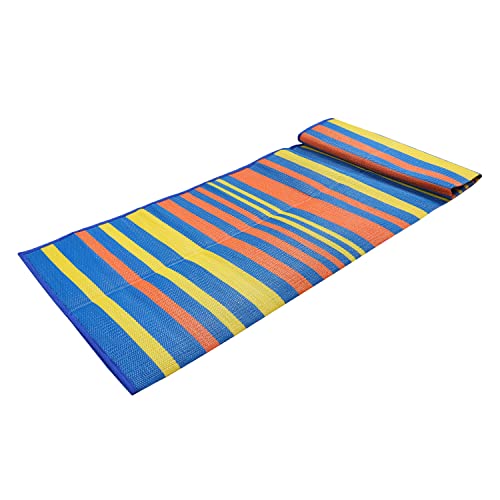 Image of Sahil Multipurpose Chatai Mat Carpets For Home | Foldable, Fade Resistant Plastic Travel Mats With Built-in Handles | For Sleeping, Living Room, Picnic | 4X6 Ft (120cm X 180cm, Polypropylene) | Orange