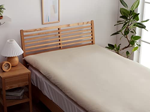 イケヒコ 敷き布団カバー 無地 リバーシブル 『リバD敷カバーIT』 ミドルベージュ/ライトベージュ 145×215cm ダブルロング