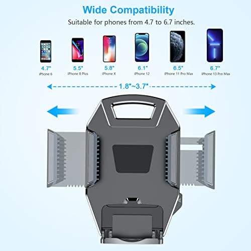Beikell Car Phone Holder, Adjustable Car Phone Mount Cradle 360° Rotation - Phone Holder for Car with One Button Release and Strong Sticky Gel Pad for Mobile Phones from 4.7 to 6.7 inches