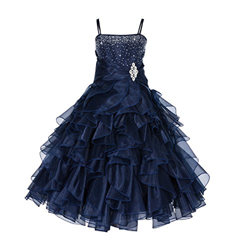 ekidsbridal Rhinestone Organza Layer Flower Girl Dresses Pageant Dresses 164S 16