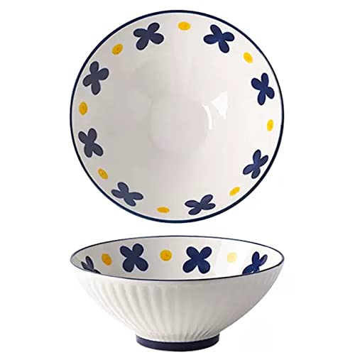 Meiiron 8 inches Large Salad Bowl Fruit Bowl, Decorative Bowl for Pasta Ramen Pho Soup Noodle Cereal, 44Oz Ceramic Serving Bowls for Kitchen, 1 Pc (Color : C)