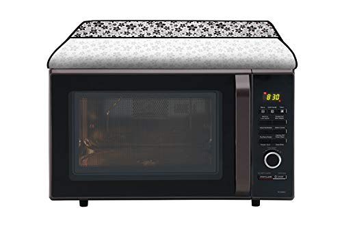 Image of Stylista Microwave Oven Cover for LG 32 L Convection MC3286BRUM Floral Pattern Grey