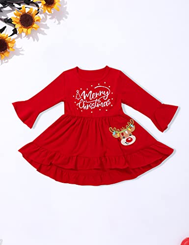 Toddler Girl Christmas Outfit Deer Long Sleeve Trousers 3-Piece Set Christmas Gifts For Girls4