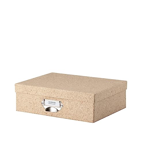 Rössler SOHO Aufbewahrungsbox mit Deckel A4 | Aufbewahrungsbox aus Papier | Bad Organizer | Organizer Küche | Organizer Schminke | Boxen Aufbewahrung | 34 x 26 x 10 cm | 1 Stück | Farbe: Braun | Cacao
