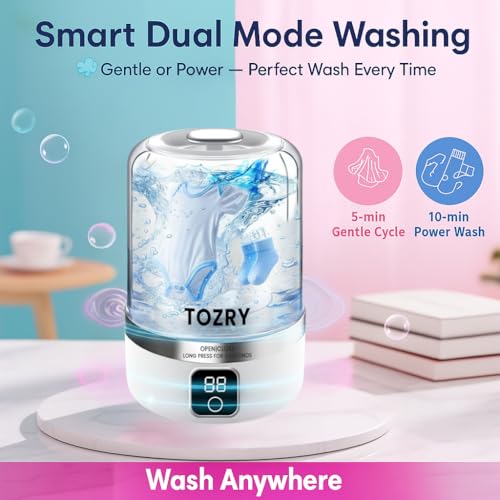 Image of Mini Washing Machine - Portable Washer, Travel Laundry for Apartments, Dorms, RVs & Small Spaces, Mini Laundry for Baby Clothes, Compact Underwear washer