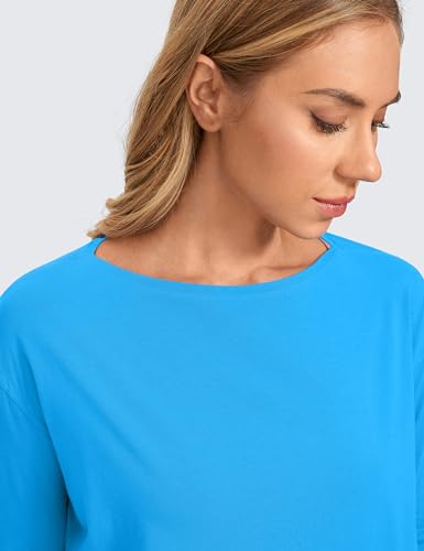 Image of CRZ YOGA Long Sleeve Workout Shirts for Women Loose Fit-Pima Cotton Yoga Shirts Casual Fall Tops Shirts