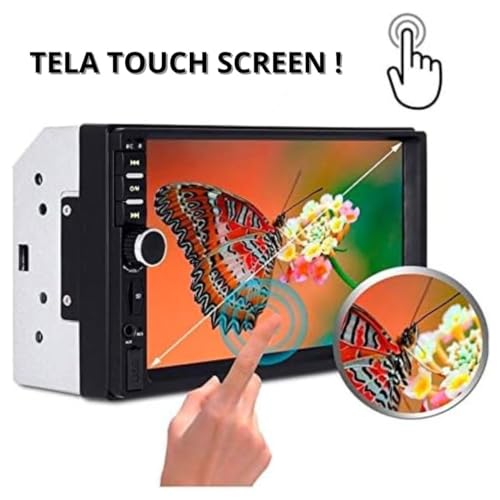 Central Multimídia 7 Polegadas 1080P Veicular Com Espelhamento Android Mp5 UBS SD AUX Tela Touch Scr