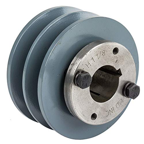 Masterdrive 2BK36H/H-1-1/8 Cast Iron 3.75 Inch Dual Groove Belt B Section 5L Pulley W/ 1-1/8 Inch Sheave Bushing cover