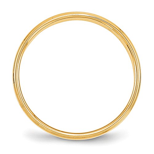 Solid 14k Yellow Gold 4mm Flat with Step Edge Plain Classic Wedding Band Ring2