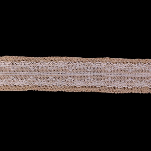 Image of Imported Hessian White Lace Burlap Craft Ribbon for Vintage Wedding Home Deco...-15013903MG