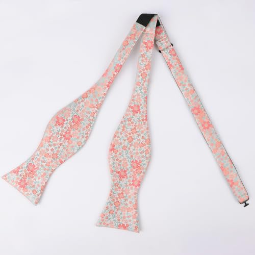Image of Alizeal Mens 2pcs Floral Self-tied Bow Tie Pocket Square Set | Premium Classic Pocket Square Perfect for Wedding Proms Business