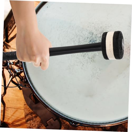 Par de baquetas para bombo con maza de fieltro ligera accesorio de instrumento de percusión para bandas de marcha miniatura 3