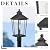 zeyu Black Outdoor Post Lights, 22 Inch Pole Lights Outdoor, Lamp Posts Outdoor Lighting for Patio Pathway, Die-Cast Aluminum with Seeded Glass Shade, ZW105P-M BK