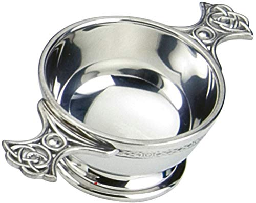 Quaich escocés de peltre de 2" I LUV LTD con asas de cableado celta 2