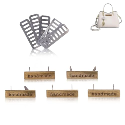 Agatige - 5 étiquettes En Métal Faites Main, étiquettes D'étiquettes Manuelles En Métal Signes Bricolage Couture Vêtements étiquettes Embellissement Outils étiquette Rectangulaire Polyvalente Avec Entretoise