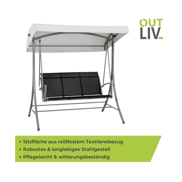 OUTLIV. Hollywoodschaukel Swing 3-Sitzer Eisengrau