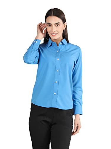 Image of CHKOKKO Women Solid Polycotton Regular Formal Shirt