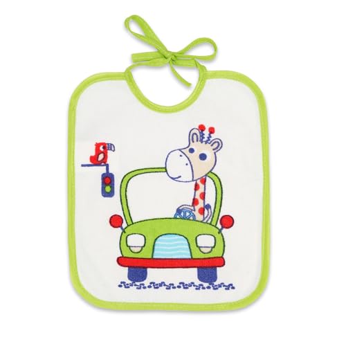 Miniatura 9 de Ti Tin Pack 7 Baberos Bebé Impermeables Con Rizo De Algodón Plastificado, Forro De Vinilo Y Cierre Con Cintas. Suaves, Absorbentes Y Fáciles De Lavar. Diseños Divertidos.