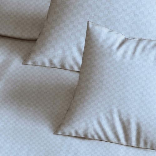 Image of Trance Home Linen 300TC 100% Cotton Jacquard Checks Pillow Covers | Set of 2 Pillow Cases |Standard Size (18 x 28 inch, Slate Blue)