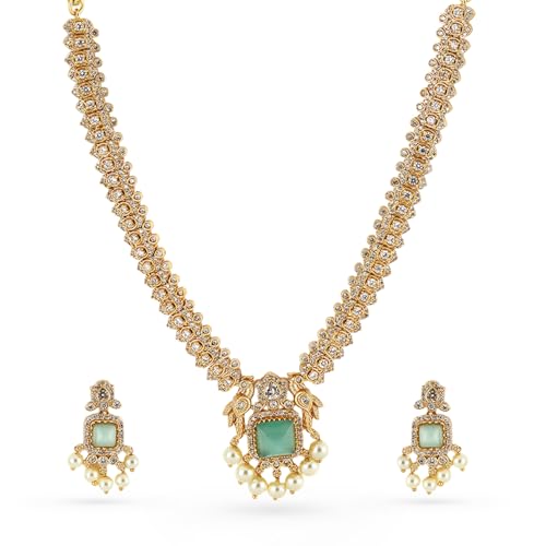 Image of Rubans American Diamond Zirconia Necklace Set Traditional Stylish Jewellery Gift for Women & Girls