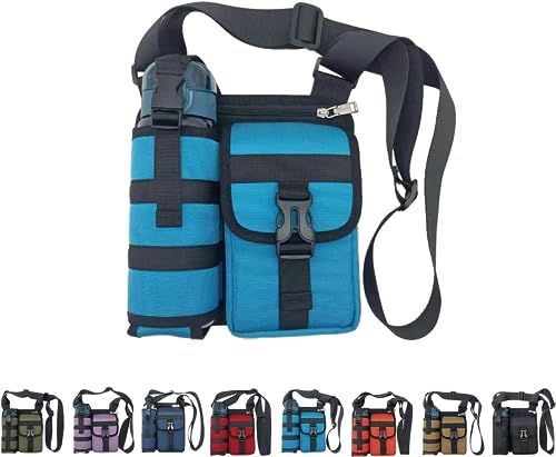 MOUNW Shoulder Bags With Water Bottle Holder, Small Chest Crossbody Sling Backpack Bag Travel Bike Gym Hiking Daypack for Women Men (Color : Light Blue, Size : 22 * 21cm)