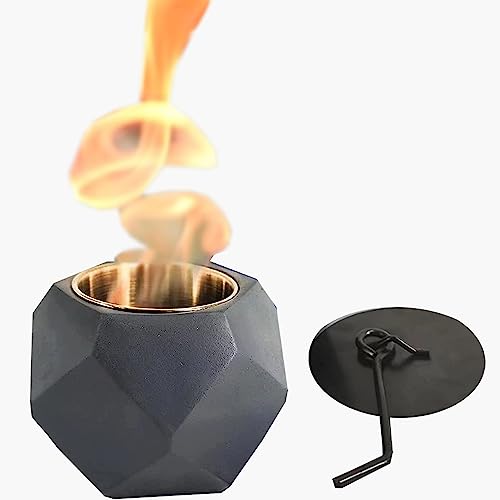 Aobaks Tabletop Fire Pit, Baclcony Fire Pit, Concrete Table Top Fire Pit, Personal Fire Bowl Outdoor Fireplace For Indoor And Outdoor Use. #TOP20