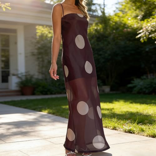 Image of SOOKABEILA Women Y2k Boho Maxi Dress Floral Lace Sheer Tiered Flowy Cami Long Dress 2025 Summer Smocked Beach Sundress