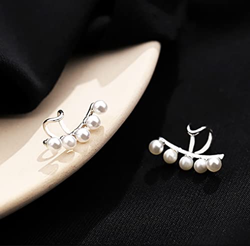 Reffeer 925 Sterling Silver Pearl Cuff Earrings For Women Girls No Piercing Pearl Wrap Earrings #TOP5